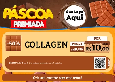 Modelo de Cartaz para Cartaz A4 Horizontal com o tema Páscoa Premiada para Suplementos alimentares