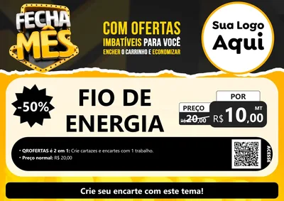 Modelo de Cartaz para Cartaz A4 Horizontal com o tema Fecha Mês para Materiais Elétricos