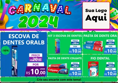 Modelo de Encarte para Encarte A4 Horizontal com o tema Carnaval 2027 para Higiene Pessoal