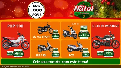 Modelo de TV para TV Horizontal com o tema Um Natal de Ofertas para Concessionaria de Motos