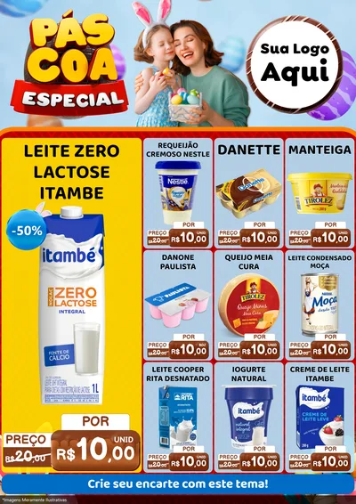 Modelo de Encarte para Encarte A4 Vertical com o tema Páscoa Especial para Frios e Laticínios