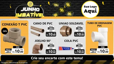 Modelo de TV para TV Horizontal com o tema Junho Imbatível para Tubos e conexões