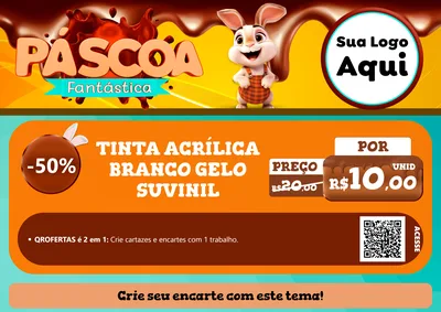 Modelo de Cartaz para Cartaz A4 Horizontal com o tema Páscoa Fantástica para Tintas e Ferramentas