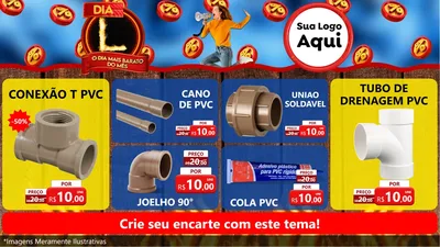Modelo de TV para TV Horizontal com o tema Dia L - O Dia Mais Barato Do Mês para Tubos e conexões