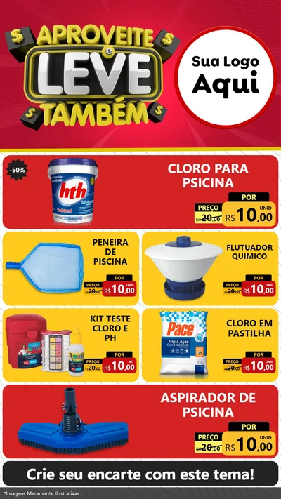 Modelo de TV para TV Vertical com o tema Aproveite e Leve Também para Produtos para Piscina