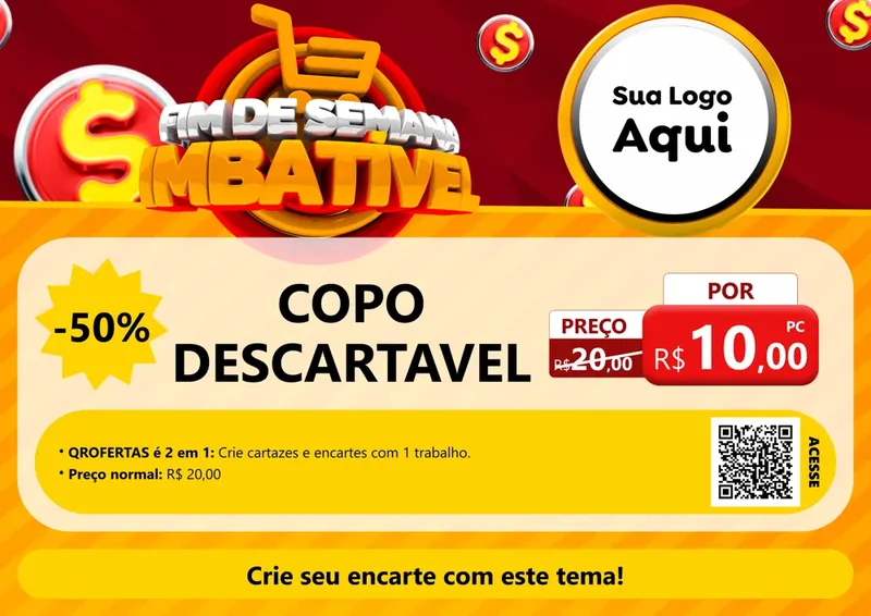 Modelo de Cartaz para Cartaz A4 Horizontal com o tema Fim de Semana Imbatível para Embalagens