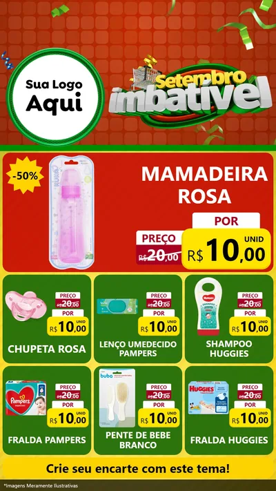 Modelo de Rede Social para Stories com o tema Setembro Imbatível para Bebês