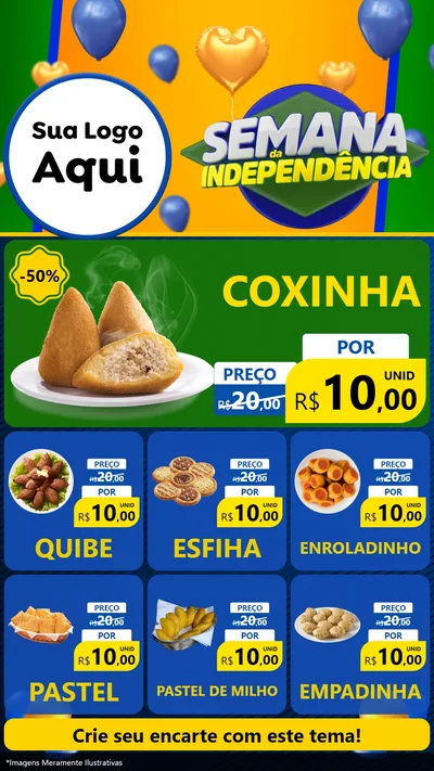 Modelo de Rede Social para Stories com o tema Semana da Independência para Salgadaria