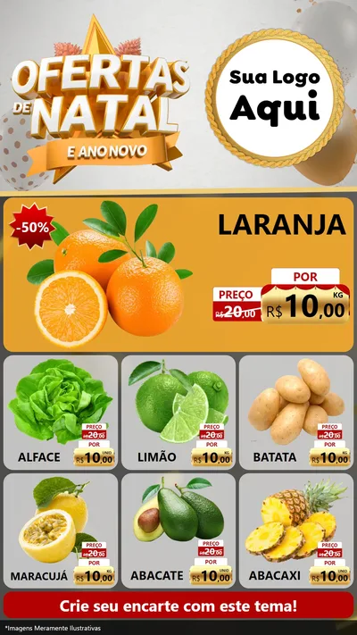Modelo de Rede Social para Stories com o tema Ofertas De Natal E Ano Novo para Hortifrúti