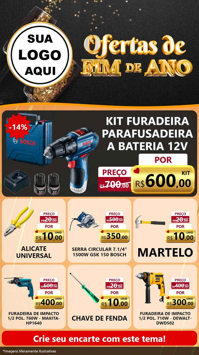 Modelo de Rede Social para Stories com o tema Ofertas de Fim de Ano para Maquinas e Ferramentas