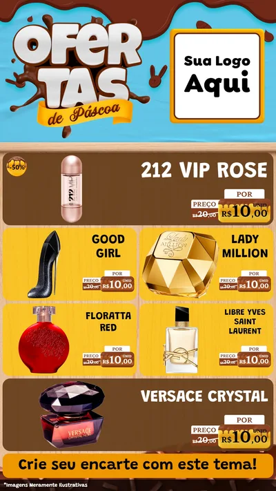 Modelo de TV para TV Vertical com o tema Ofertas de Páscoa para Perfumes