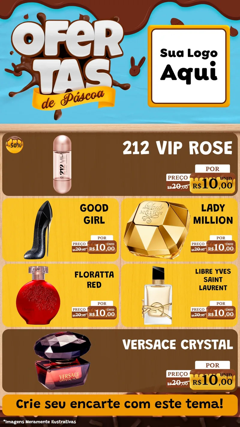 Modelo de TV para TV Vertical com o tema Ofertas de Páscoa para Perfumes