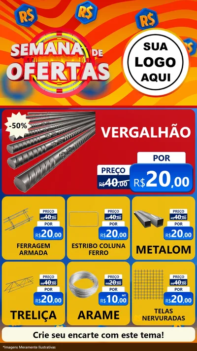 Modelo de Rede Social para Stories com o tema Semana de Ofertas para Ferragens