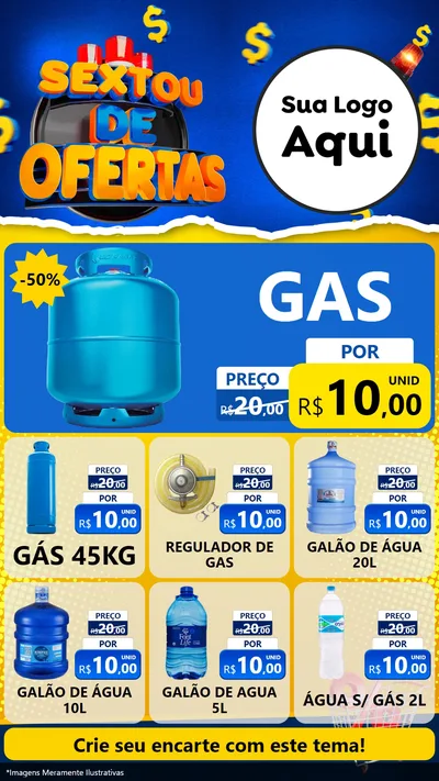 Modelo de Rede Social para Stories com o tema Sextou de Ofertas para Água e gás