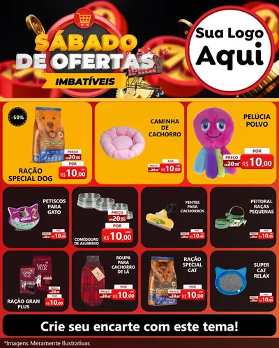 Modelo de Rede Social para Feed Instagram com o tema Sábado de Ofertas Imbatíveis para Pet Shop