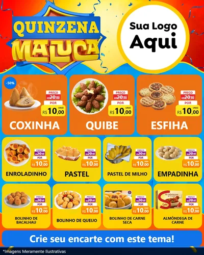 Modelo de Rede Social para Feed Instagram com o tema Quinzena Maluca para Salgadaria