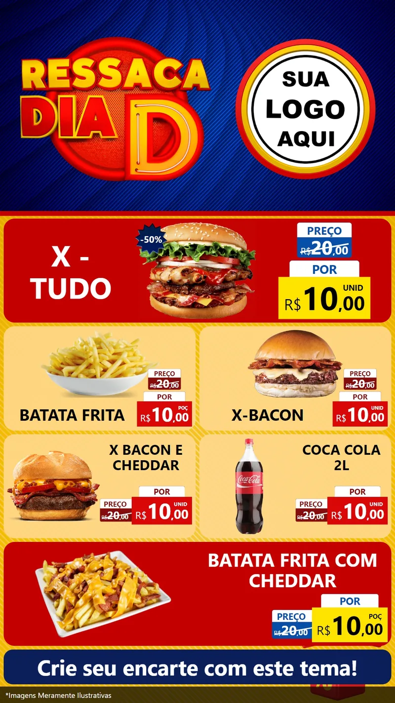 Modelo de TV para TV Vertical com o tema Ressaca Dia D para Hamburgueria