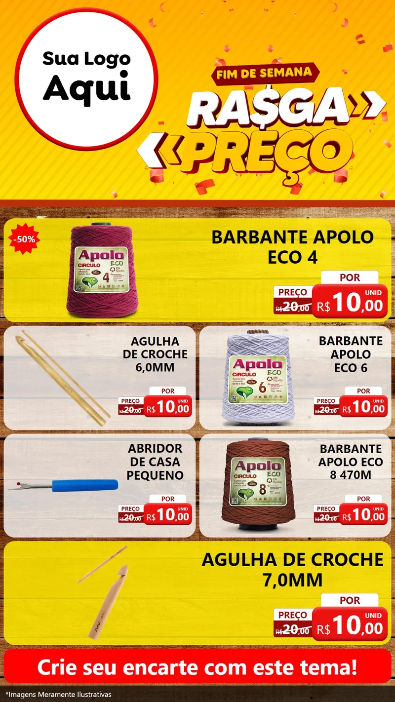 Modelo de TV para TV Vertical com o tema Fim de Semana Rasga Preços para Armarinho e Aviamentos