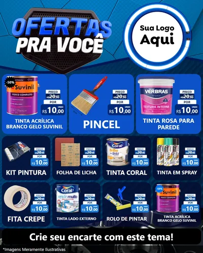 Modelo de Rede Social para Feed Instagram com o tema Ofertas Para Você - Auto e Motopeças para Tintas e Ferramentas