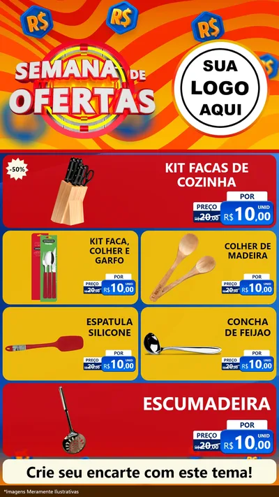 Modelo de TV para TV Vertical com o tema Semana de Ofertas para Utilidades Domésticas