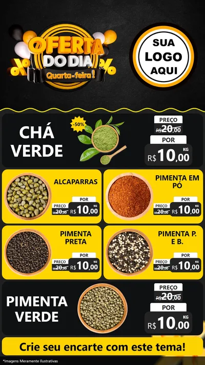 Modelo de TV para TV Vertical com o tema Oferta do Dia - Quarta Feira! para Produtos Naturais