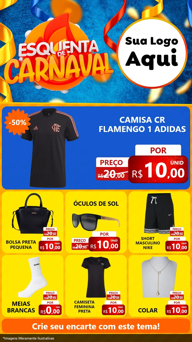Modelo de Rede Social para Stories com o tema Esquenta de Carnaval para Roupas e acessórios