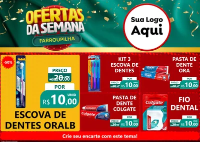 Modelo de Encarte para Encarte A4 Horizontal com o tema Ofertas da Semana Farroupilha para Higiene Pessoal