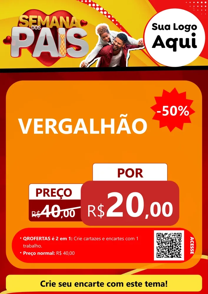 Modelo de Cartaz para Cartaz A4 Vertical com o tema Semana Dos Pais para Ferragens