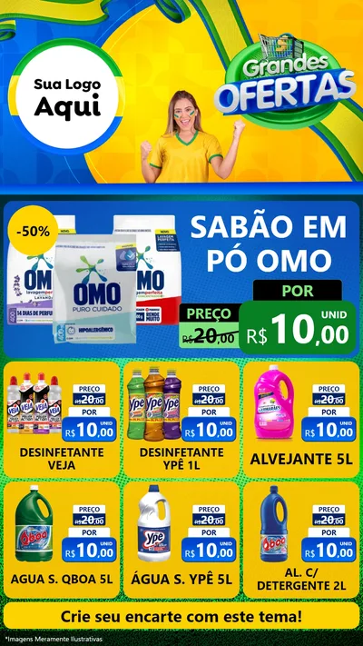 Modelo de Rede Social para Stories com o tema Grandes Ofertas para Produtos de Limpeza