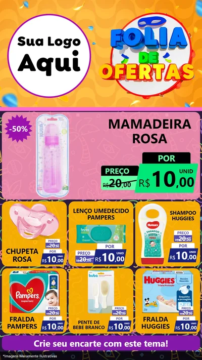 Modelo de Rede Social para Stories com o tema Folia de Ofertas para Bebês