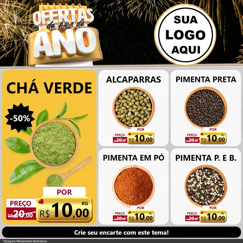 Modelo de Rede Social para Feed Facebook com o tema Ofertas de Fim de Ano para Produtos Naturais