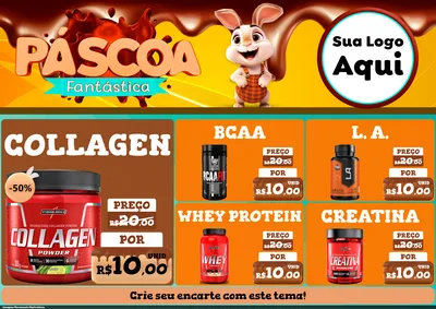 Modelo de Encarte para Encarte A4 Horizontal com o tema Páscoa Fantástica para Suplementos alimentares