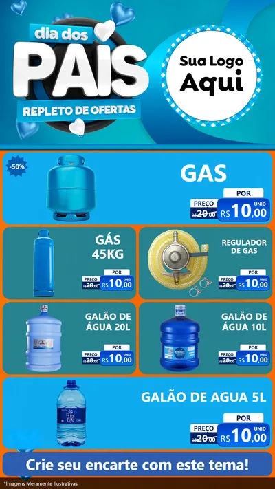 Modelo de TV para TV Vertical com o tema Dia Dos Pais Repleto de Ofertas para Água e gás