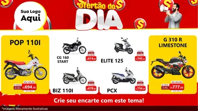Modelo de TV para TV Horizontal com o tema Ofertão do dia para Concessionaria de Motos