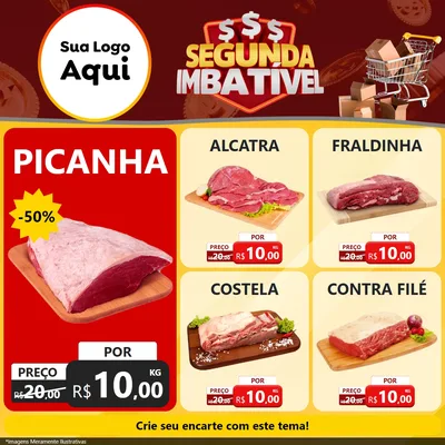 Modelo de Rede Social para Feed Facebook com o tema Segunda Imbatível para Açougue