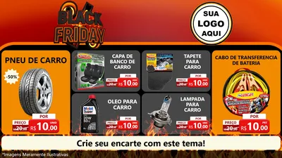 Modelo de TV para TV Horizontal com o tema Black Friday para Auto peças