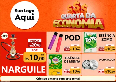 Modelo de Encarte para Encarte A4 Horizontal com o tema Quarta da Economia para Tabacaria