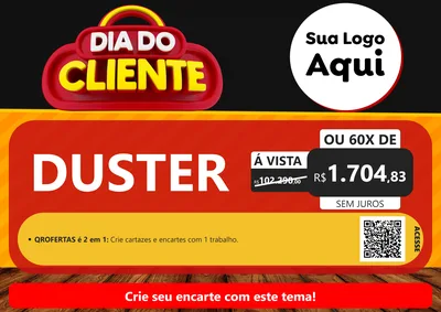 Modelo de Cartaz para Cartaz A4 Horizontal com o tema Dia do Cliente para Concessionaria de Carros