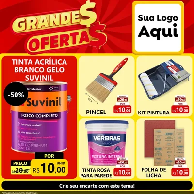 Modelo de Rede Social para Feed Facebook com o tema Grandes Ofertas para Tintas e Ferramentas