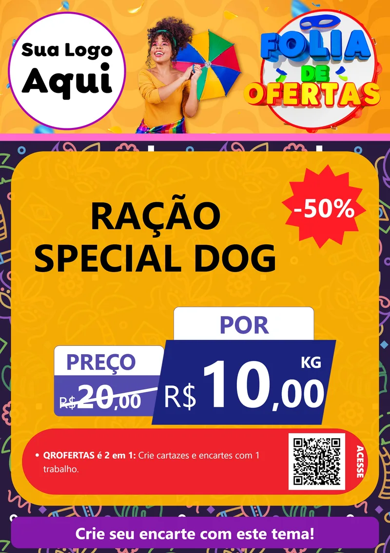 Modelo de Cartaz para Cartaz A4 Vertical com o tema Folia de Ofertas para Pet Shop
