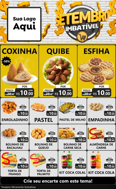 Modelo de Encarte para Encarte Grande com o tema Setembro Imbatível para Salgadaria