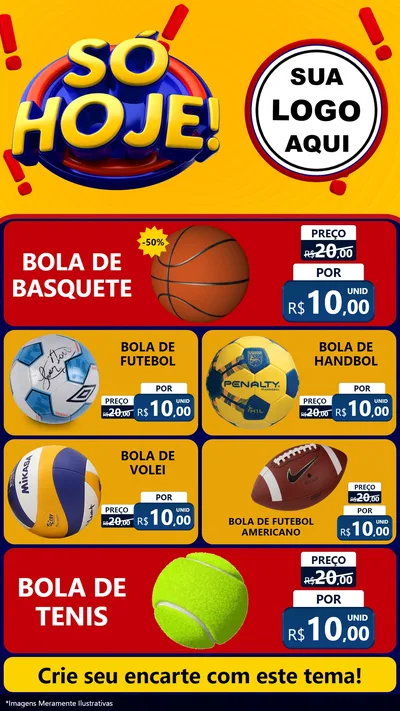 Modelo de TV para TV Vertical com o tema Só Hoje! para Artigos Esportivos