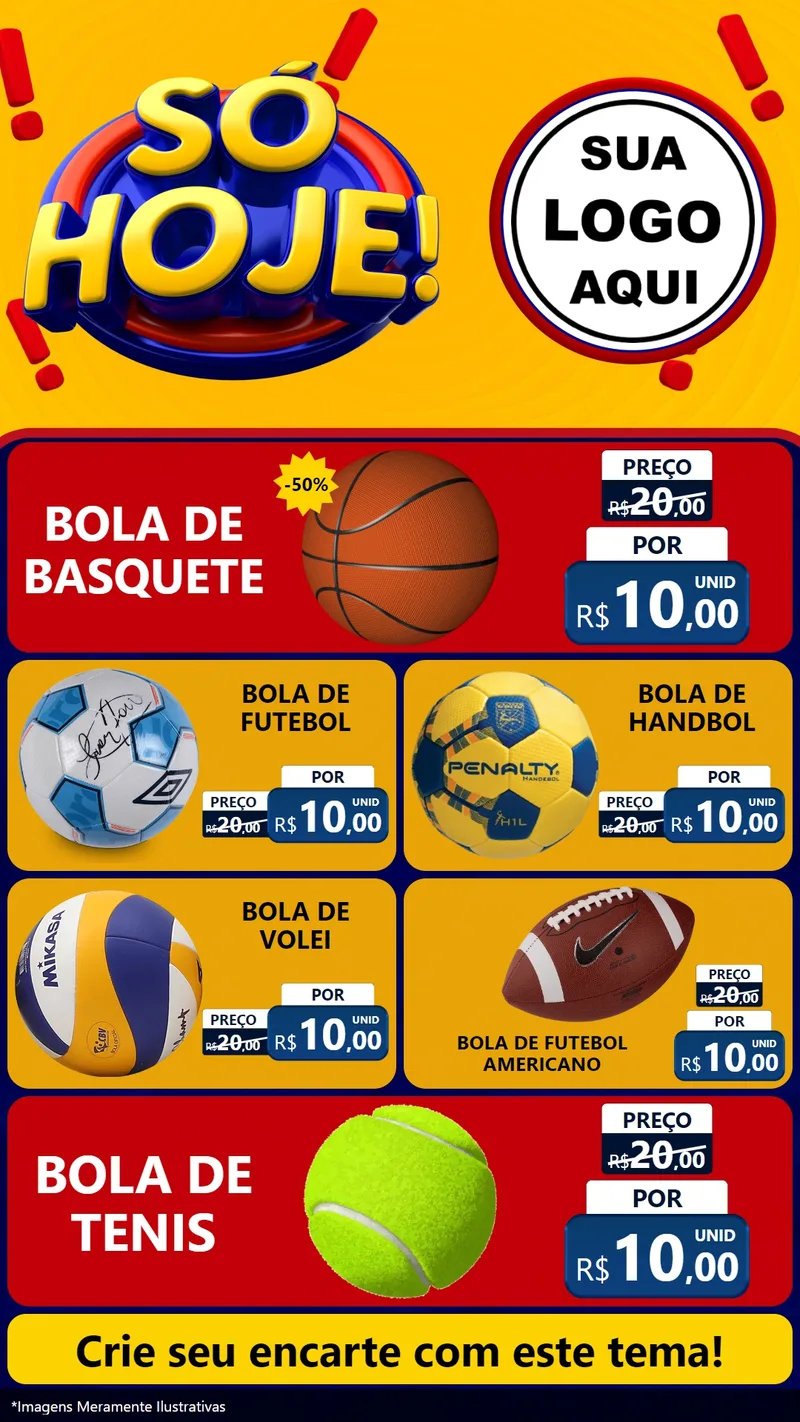 Modelo de TV para TV Vertical com o tema Só Hoje! para Artigos Esportivos