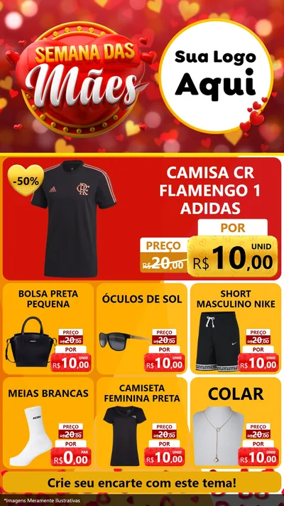 Modelo de Rede Social para Stories com o tema Semana das Mães para Roupas e acessórios