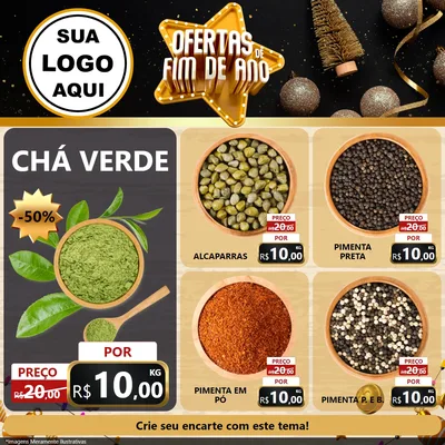 Modelo de Rede Social para Feed Facebook com o tema Ofertas de Fim de Ano para Produtos Naturais