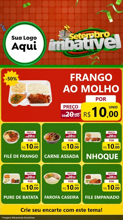 Modelo de Rede Social para Stories com o tema Setembro Imbatível para Restaurante