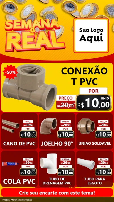 Modelo de Rede Social para Stories com o tema Semana do Real para Tubos e conexões