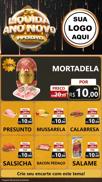Modelo de Rede Social para Stories com o tema Liquida Ano Novo Imperdível para Frios e Laticínios