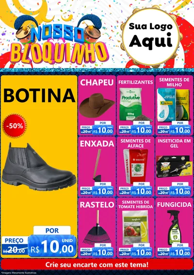Modelo de Encarte para Encarte A4 Vertical com o tema Nosso Bloquinho para Agropecuária