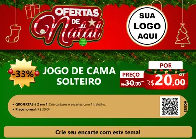 Modelo de Cartaz para Cartaz A4 Horizontal com o tema Ofertas de Natal para Cama, Mesa e Banho